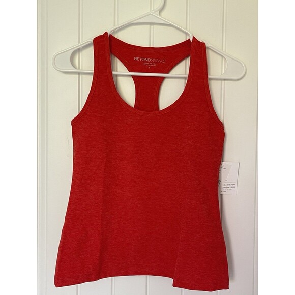 NWT Beyond Yoga Spacedye Step Up Racerback Tank Red Flower Women’s Size S $70 - Picture 1 of 8